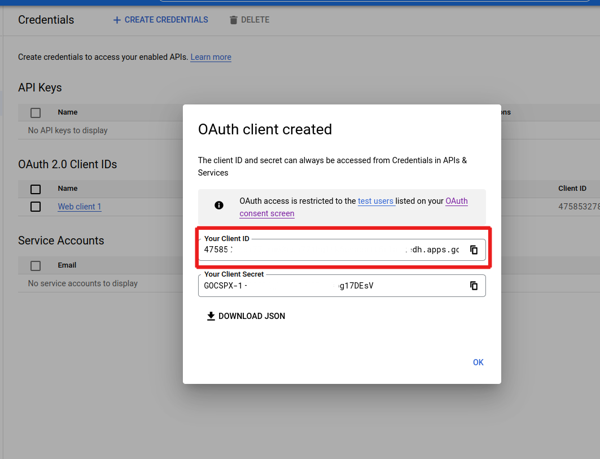 Google Sign in Client Id